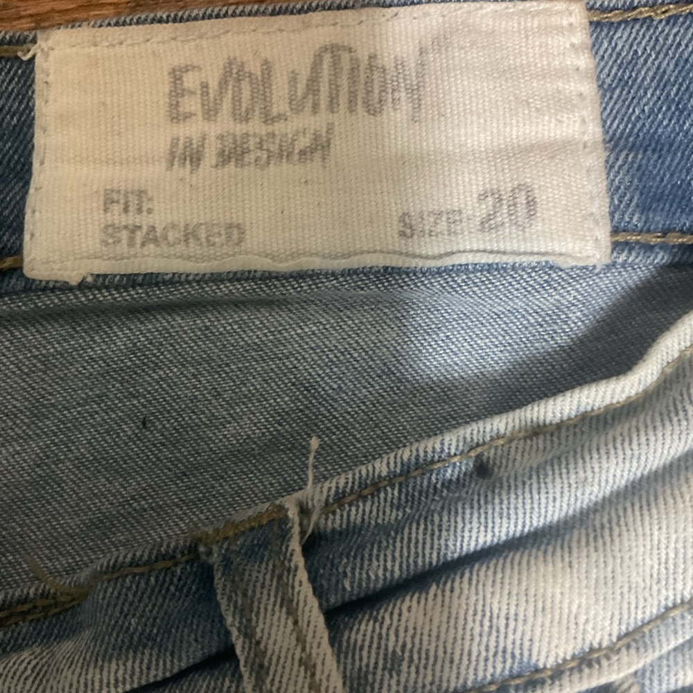 Revolution Light Blue Distressed Straight Leg Jeans - Picture 2 of 2